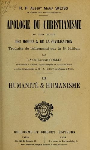 Apologie du christianisme au point de vue des moeurs & de la civilisation