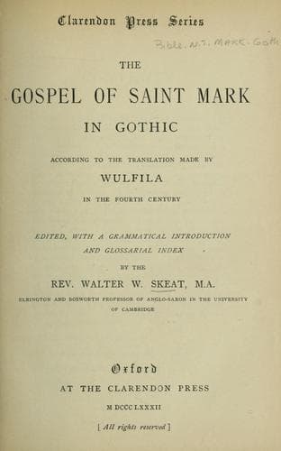 The Gospel of Saint Mark in Gothic