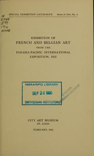 Exhibition of French and Belgian art from the Panama-Pacific international exposition, 1915