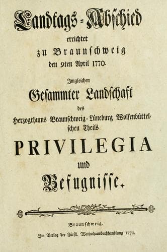Landtags-Abschied errichtet zu Braunschweig den 9ten April 1770