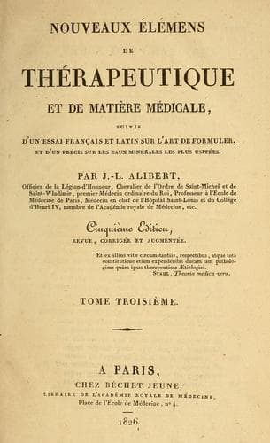 Nouveaux élémens de thérapeutique et de matière médicale
