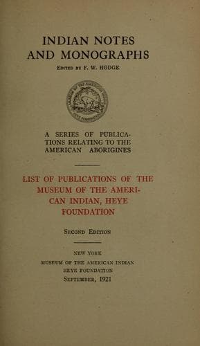 List of publications of the Museum of the American Indian