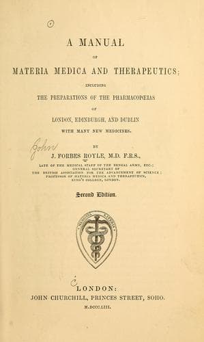 A manual of materia medica and therapeutics