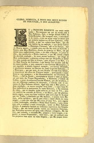 Clero, nobreza, e povo dos meus reinos de Portugal, e dos Algarves