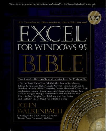 Cover image for Excel for Windows 95 bible