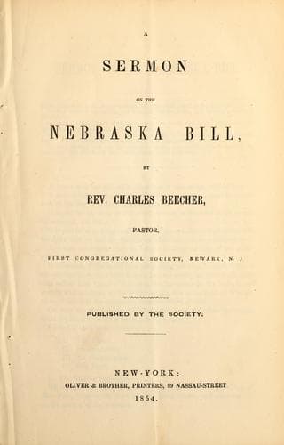 A sermon on the Nebraska Bill