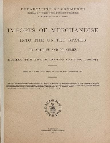 Imports of merchandise into the United States by articles and countries during the years ending June 30, 1910-1914