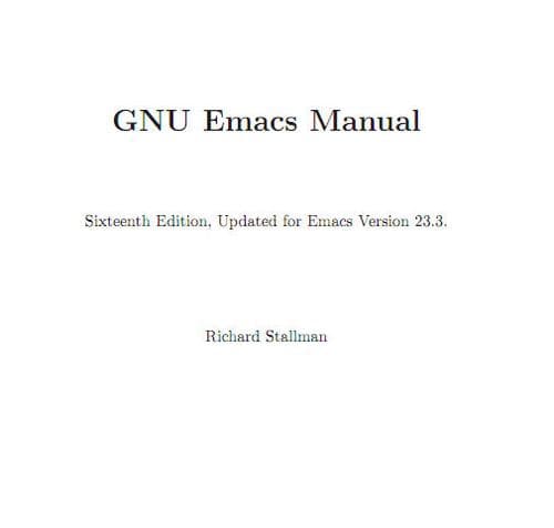 Cover image for Gnu Emacs Manual