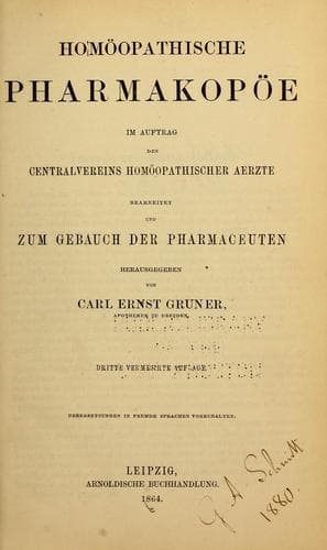 Homöopathische Pharmakopöe im Auftrag des Centralvereins Homöopathischer Aerzte