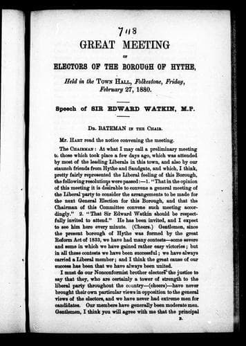 Cover image for Great meeting of electors of the borough of Hythe