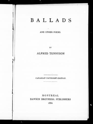 Cover image for Ballads and other poems