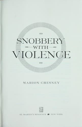 Cover image for Snobbery with Violence