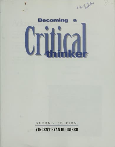 Cover image for Becoming a critical thinker