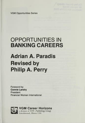 Cover image for Opportunities in banking careers
