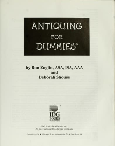 Cover image for Antiquing for dummies
