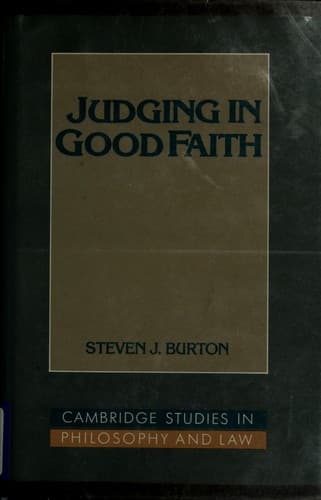 Cover image for Judging in good faith