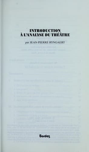 Cover image for Introduction à l'analyse du théâtre