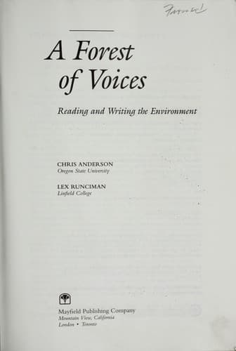 Cover image for A forest of voices