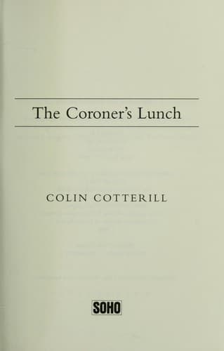 Cover image for The coroner's lunch