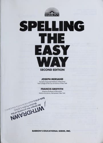 Cover image for Spelling the easy way