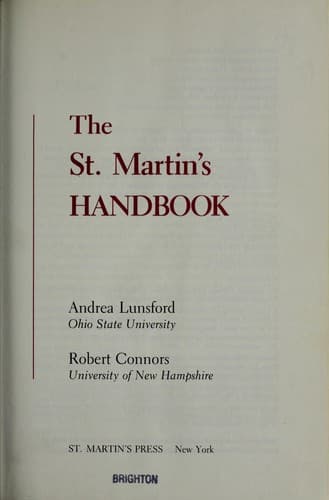 Cover image for The St. Martin's handbook