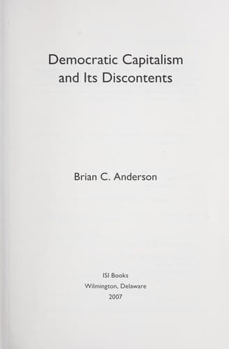 Cover image for Democratic capitalism and its discontents