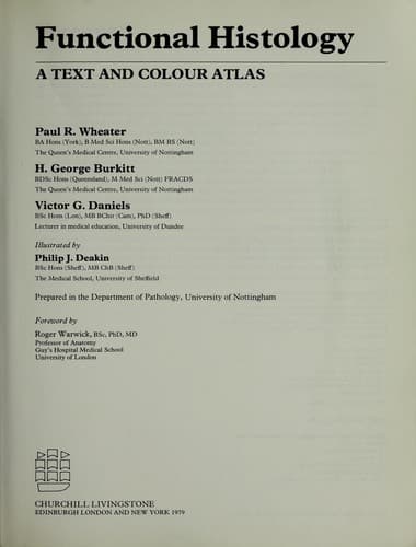 Cover image for Functional histology