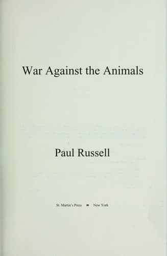 Cover image for War against the animals