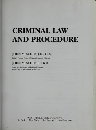 Cover image for Criminal law and procedure