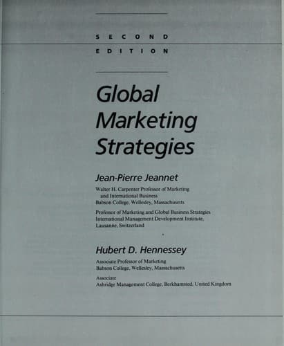 Cover image for Global marketing strategies