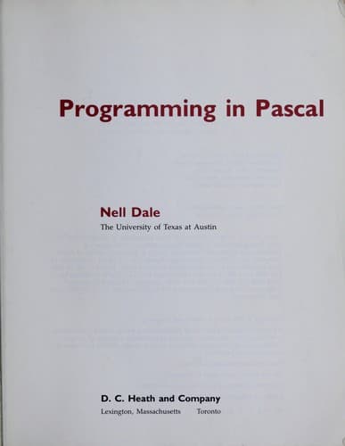 Cover image for Programming in Pascal