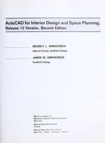 Cover image for AutoCAD for interior design and space planning