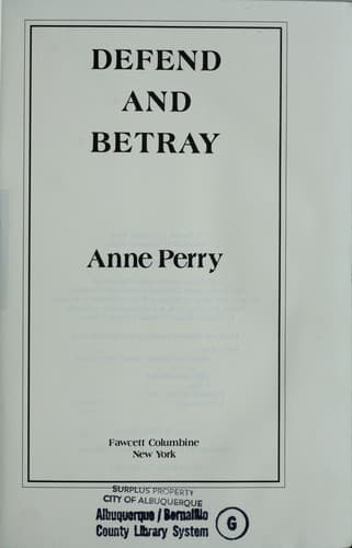 Cover image for Defend and betray