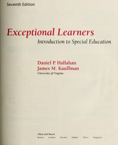 Cover image for Exceptional learners