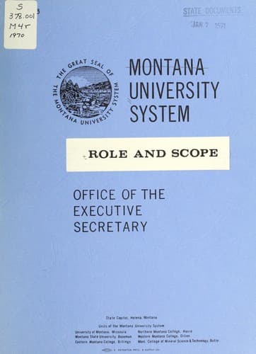 Role and scope [of the] Montana University System