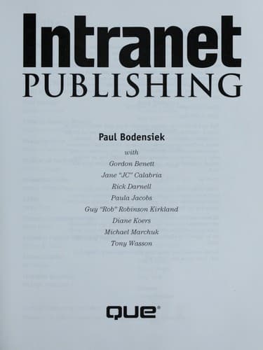 Cover image for Intranet publishing