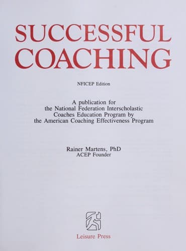 Cover image for Successful coaching