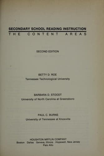 Cover image for Secondary school reading instruction