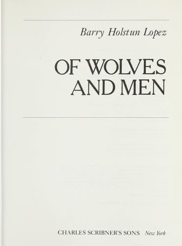 Cover image for Of wolves and men