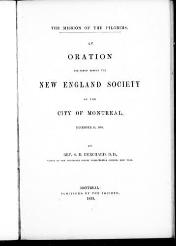 The mission of the pilgrims