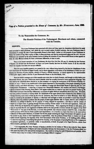 Copy of a petition presented to the House of Commons, by Mr. Huskisson, June, 1828