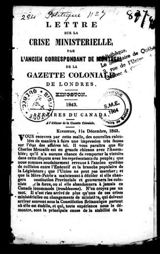 Lettre sur la crise ministérielle