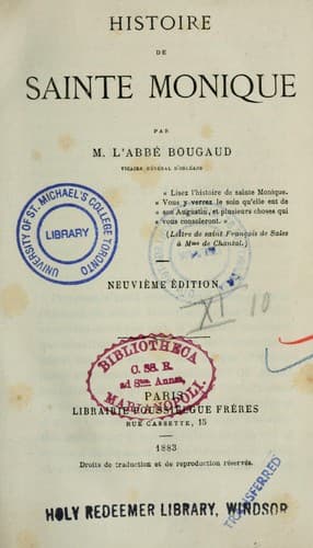 Histoire de Sainte Monique