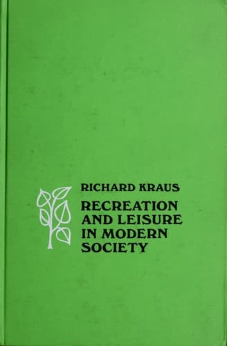 Cover image for Recreation and leisure in modern society