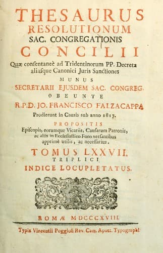 Thesaurus resolutionum Sacrae Congregationis Concilii