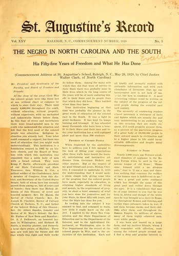 The Negro in North Carolina and the South