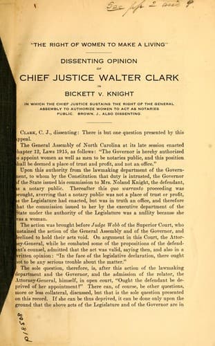 "The right of women to make a living"