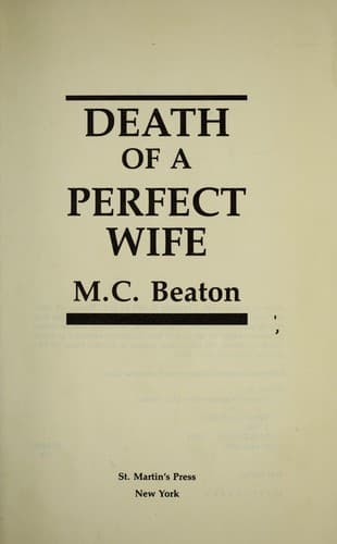 Cover image for Death of a perfect wife