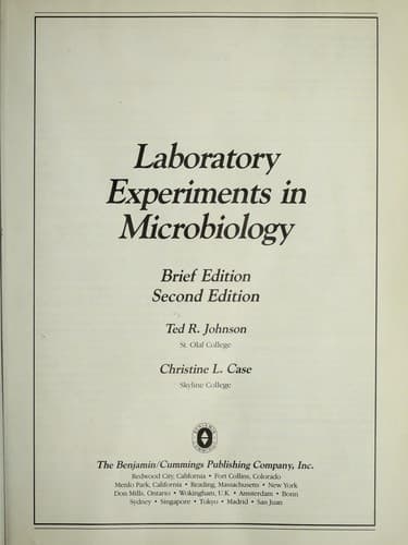 Cover image for Laboratory experiments in microbiology