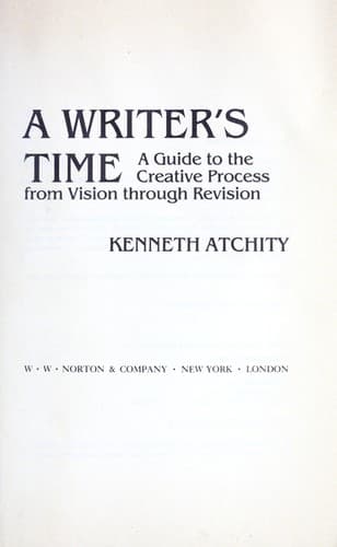 Cover image for A writer's time